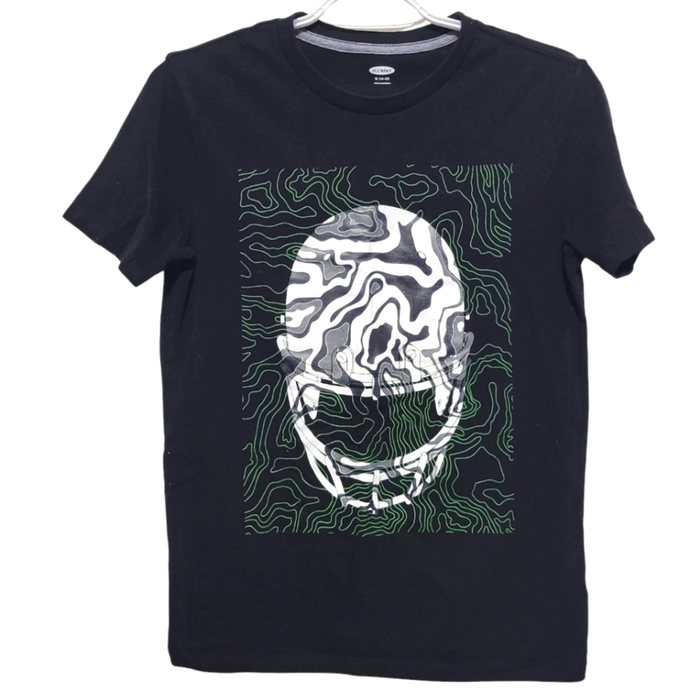 Old Navy Black Tee with Football Helmet Design